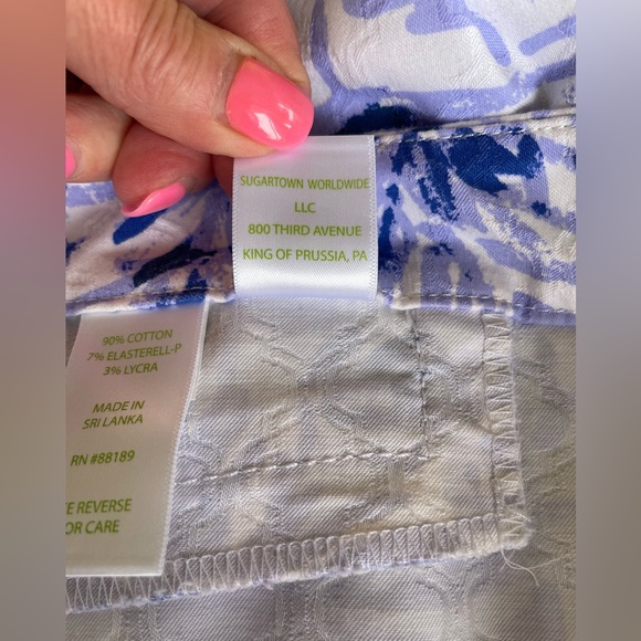Lilly Pulitzer “Kelly” Slim Pants, EUC, Sz 8, Lavender/Blue w/Texture Stitching - Picture 14 of 14